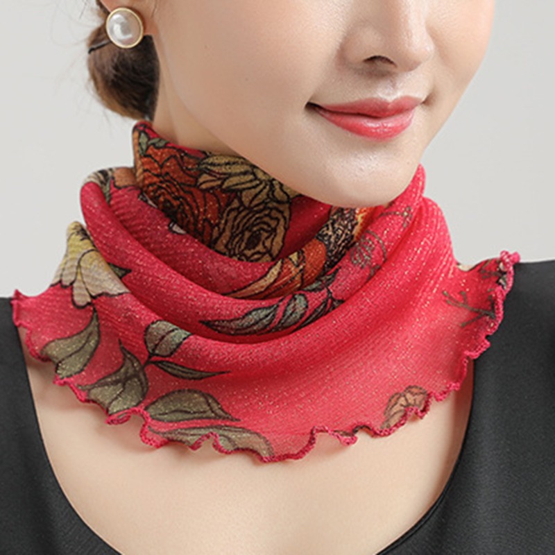 الربيع الصيف الشيفون طوق الرقب - مراجعة Face Scarf Mask وسعره